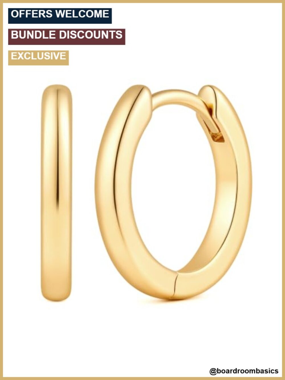 14K Gold Plated Hoop Earrings for Women Small Huggie Hoop